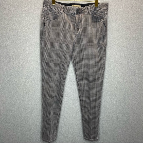 Democracy Denim - Democracy Ab Solution High Rise Gray Plaid Side Zip Pockets Jeggings